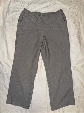 Alfred Dunner Men's Light Gray Straight-Leg Dress Pants